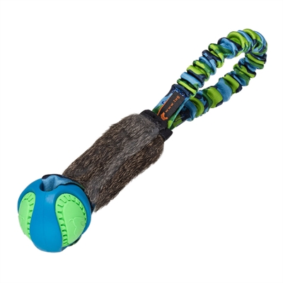 Tug-E-Nuff Dummy med Kaninskind & Bold Wondabunny Pocket Powerball Green